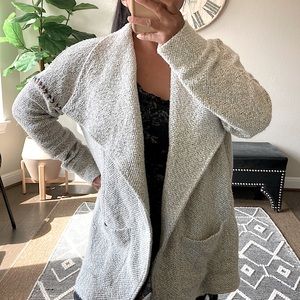 Lucky Brand embroidered knitted open cardigan